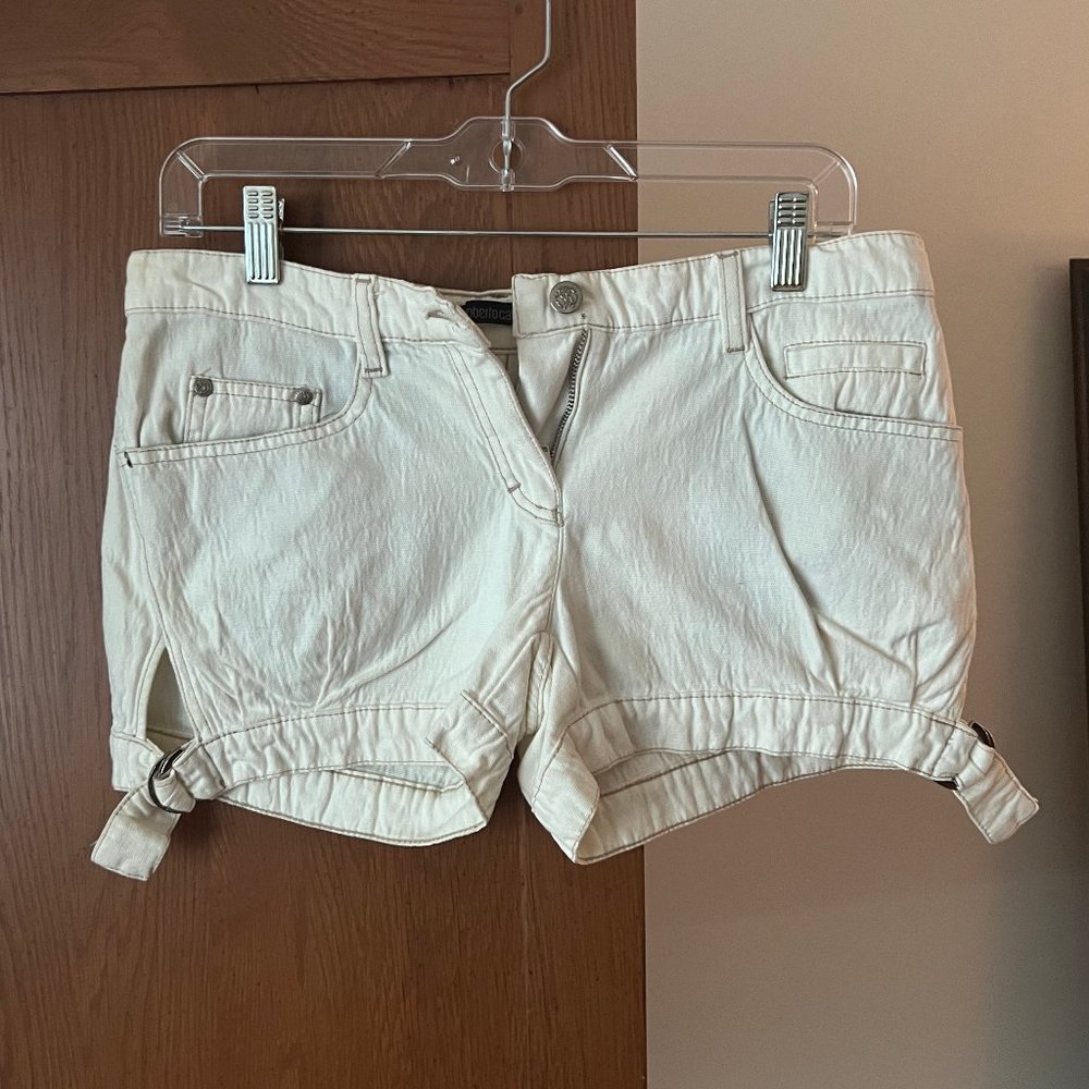White Roberto Cavalli Denim Shorts